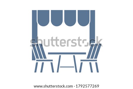 Icon that recommends to use outside seats when eating out