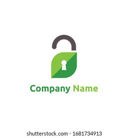 Icon that symbolize security and nature. Logo for security company that care of their environment,