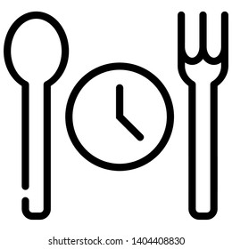 an icon that symbolizes eating at certain hours in the month of Ramadan, with an outline style