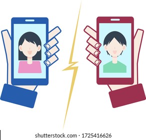 Icono que habla entre smartphones