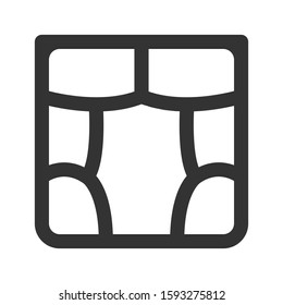 Icon theater in line style. vector illustration and editable stroke. Isolated on white background.