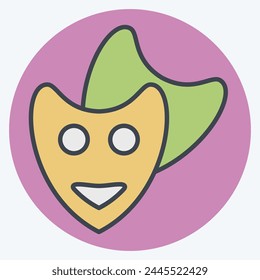 Icon Theatre Mask. related to Entertainment symbol. color mate style. simple design illustration