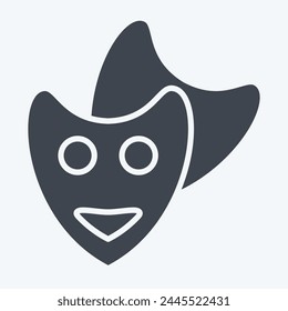 Icon Theatre Mask. related to Entertainment symbol. glyph style. simple design illustration