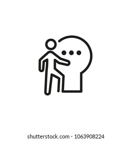Icon of theft entering keyhole door. Exit, access, criminal. Security concept. Can be used for topics like hacking, secrecy, spying