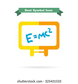Icon of theory of relativity formula written on white board