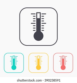 icon of thermometer color set