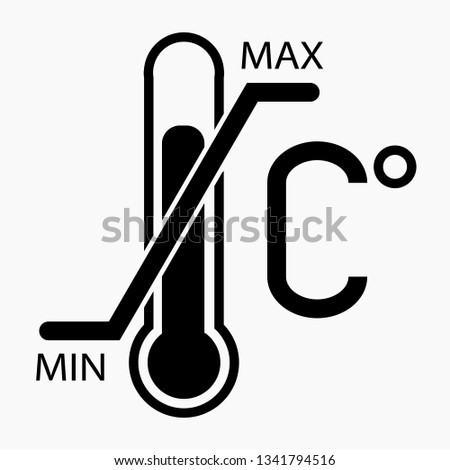 The icon of the thermometer with divisions 
