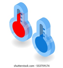 Icon thermometer isometric