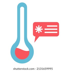 información de notificación del termómetro de iconos. diseño de símbolos
