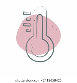 Icon Thermometer. related to Laundry symbol. Color Spot Style. simple design editable. simple illustration