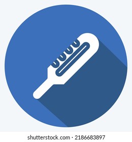 Icon Thermometer. suitable for Kids symbol. long shadow style. simple design editable. design template vector. simple illustration