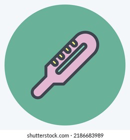 Icon Thermometer. suitable for Kids symbol. color mate style. simple design editable. design template vector. simple illustration