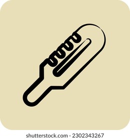 Icon Thermometer. suitable for Kids symbol. hand drawn style. simple design editable. design template