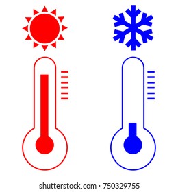 Icon thermometer, sun, snowflake.