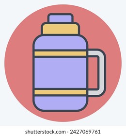 Icon Thermos. related to Picnic symbol. color mate style. simple design editable. simple illustration