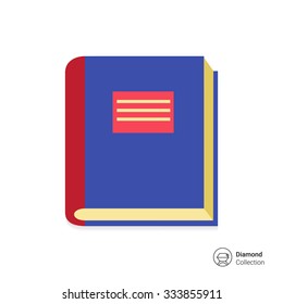 Icon of thick book with blue cover