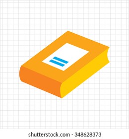 Icon of thick book with cover and label