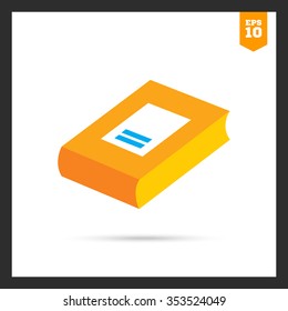 Icon of thick book with cover and label