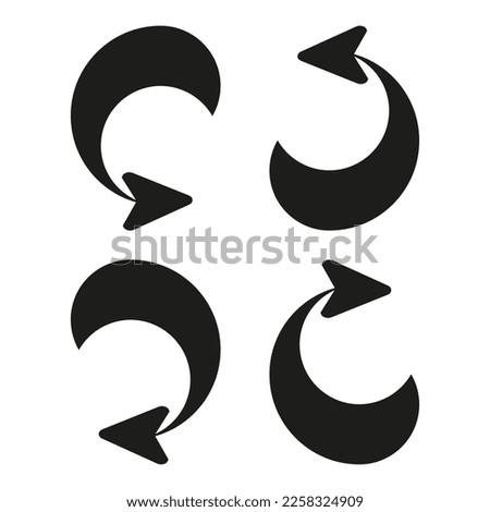 icon with thick curved arrows. Geometric design. Vector illustration.