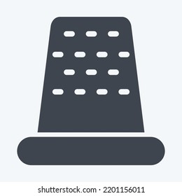 Icon Thimble. suitable for education symbol. glyph style. simple design editable. design template vector. simple illustration