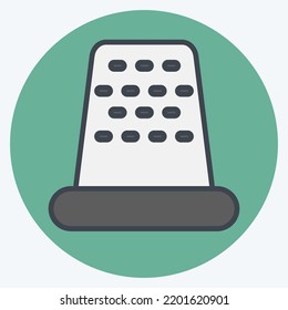 Icon Thimble. suitable for education symbol. color mate style. simple design editable. design template vector. simple illustration