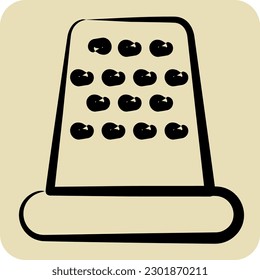 Icon Thimble. suitable for education symbol. hand drawn style. simple design editable. design template