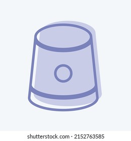 Icon Thimble. geeignet für Schneidersymbol. zwei Töne. einfaches Design bearbeitbar. Designvorlage, Vektor. einfache Symbolillustration