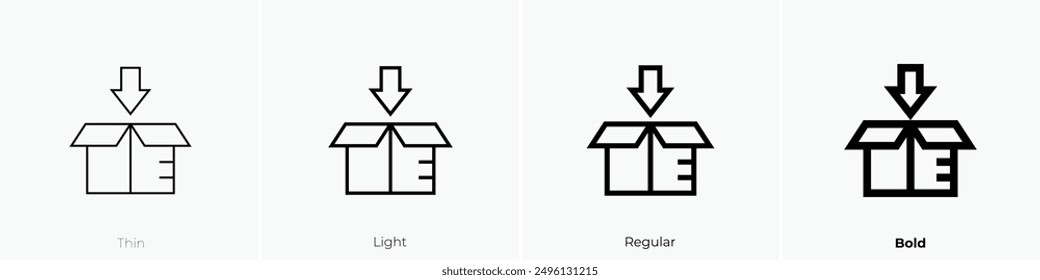 In icon. Thin, Light Regular And Bold style design isolated on white background
