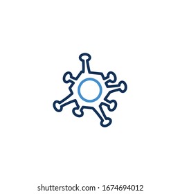 Icon Thin line blue color , Coronavirus icon set for infographic or website. New epidemic (2019-nCoV). Safety, health, remedies and prevention of viral diseases. Isolation. Vector illustration graphic