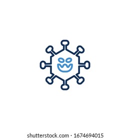 Icon Thin line blue color , Coronavirus icon set for infographic or website. New epidemic (2019-nCoV). Safety, health, remedies and prevention of viral diseases. Isolation. Vector illustration graphic