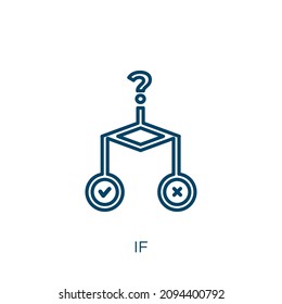 si se activa. Delgado lineal si el icono de contorno está aislado en el fondo blanco. Vector de línea si signo, símbolo para web y móvil