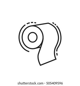 icon of thin lines roll of toilet paper