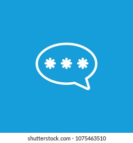 Icon of three asterisks in speech bubble. Typing, chat, message. Communication concept. Can be used for topics like dialog, chatting, messenger.