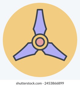 Icon Three Blades Propeller. related to Drone symbol. color mate style. simple design illustration