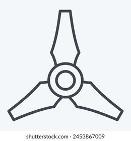 Icono Tres palas de hélice. relacionado con símbolo de dron. estilo de línea. ilustración de diseño simple