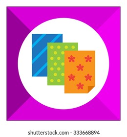 Icon of three cloth samples with various patterns