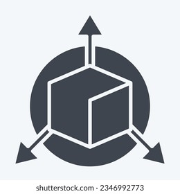 Icon Three Dimensional Object. related to 3D Visualization symbol. glyph style. simple design editable. simple illustration