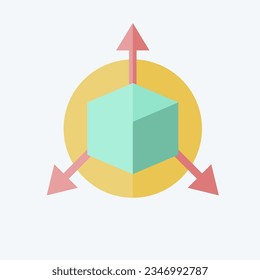 Icon Three Dimensional Object. related to 3D Visualization symbol. flat style. simple design editable. simple illustration