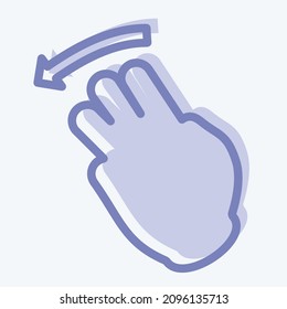 Icon Three Fingers Left - Two Tone Style - Simple illustration,Editable stroke,Design template vector, Good for prints, posters, advertisements, announcements, info graphics, etc.
