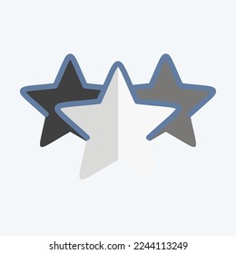 Icon Three Stars. related to Stars symbol. doodle style. simple design editable. simple illustration. simple vector icons
