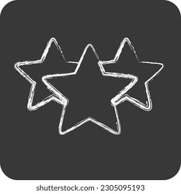 Icon Three Stars. related to Stars symbol. chalk Style. simple design editable. simple vector icons