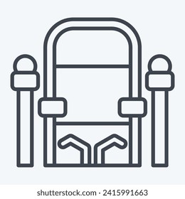 Symbol Throne. in Verbindung mit dem Symbol des Mittelalters. Linienstil. einfaches Design bearbeitbar. einfache Abbildung