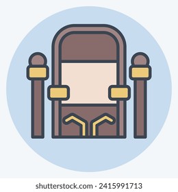 Icon Throne. related to Medieval symbol. color mate style. simple design editable. simple illustration