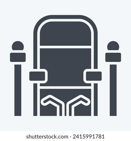 Symbol Throne. in Verbindung mit dem Symbol des Mittelalters. Glyph-Stil. einfaches Design bearbeitbar. einfache Abbildung