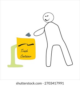 Icono está tirando la basura