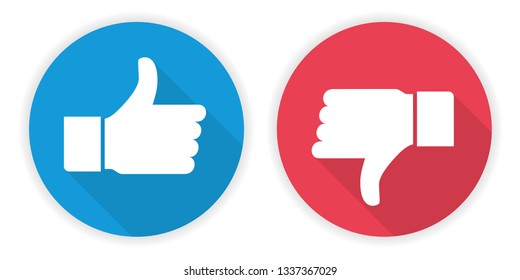 Icon thumb up and thumb down. Like and dislike sign design - Vector