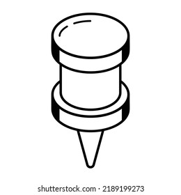 An icon of thumb pin isometric design 