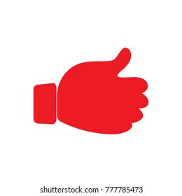 icon thumb up red on white background
