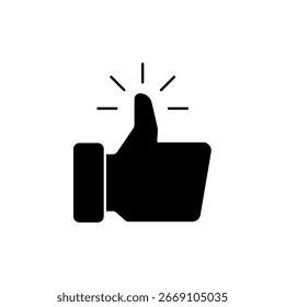 Icono de un pulgar hacia arriba, aislado contra un fondo limpio.