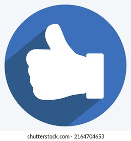 Icon Thumbs Up. suitable for Education symbol. long shadow style. simple design editable. design template vector. simple symbol illustration